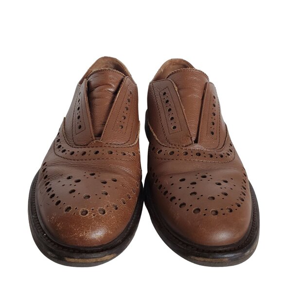 Aquatalia Romeo Weatherproof Brown Cognac Leather Laceless Oxford Men\'s Shoes 12 main image 10